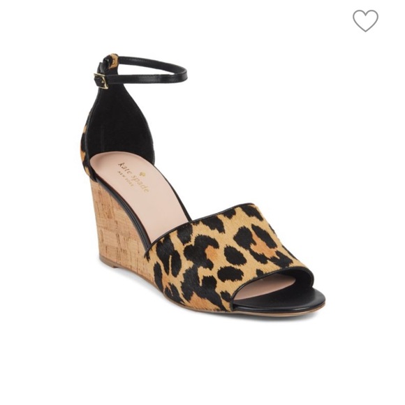 kate spade Shoes - Kate Spade Lonnie Leopard Calf-Hair Wedge Sandals